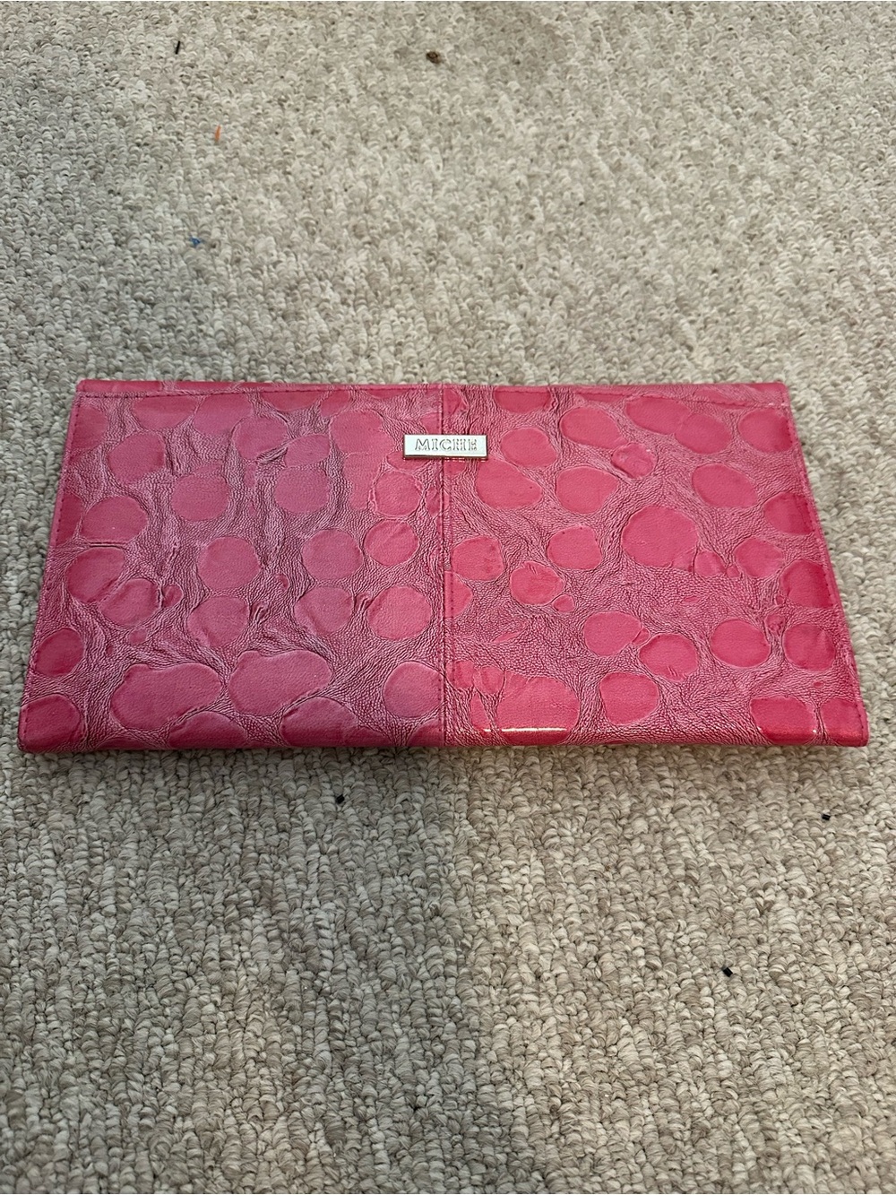 MICHE large Pink Leather Clutch Wallet
